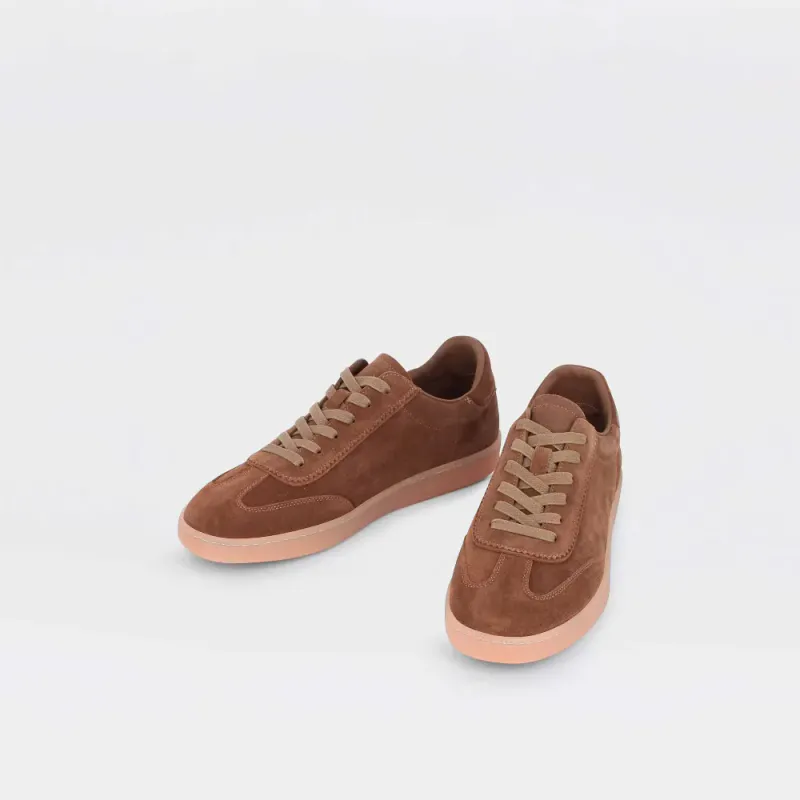 Chisel - mørkebrune sneakers til herre i semsket skinn