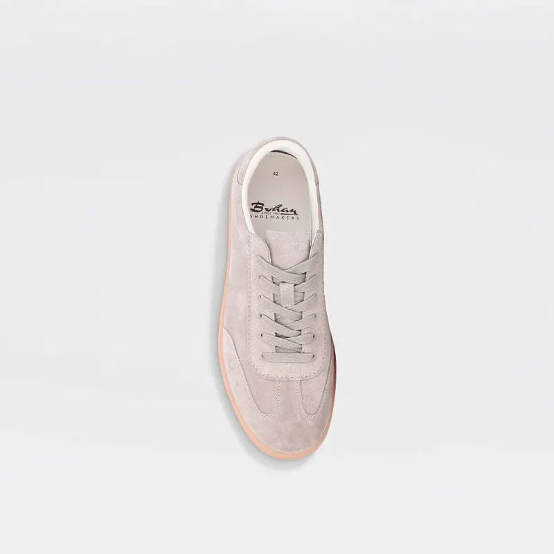 Chisel - lys gråbeige sneakers til herre i semsket skinn